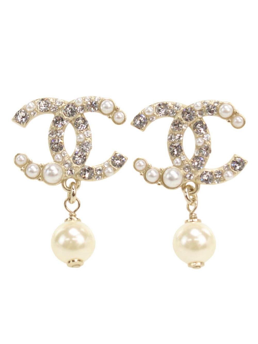 Chanel Cc Logo Earrings Gold-Tone Metal #343246C90B